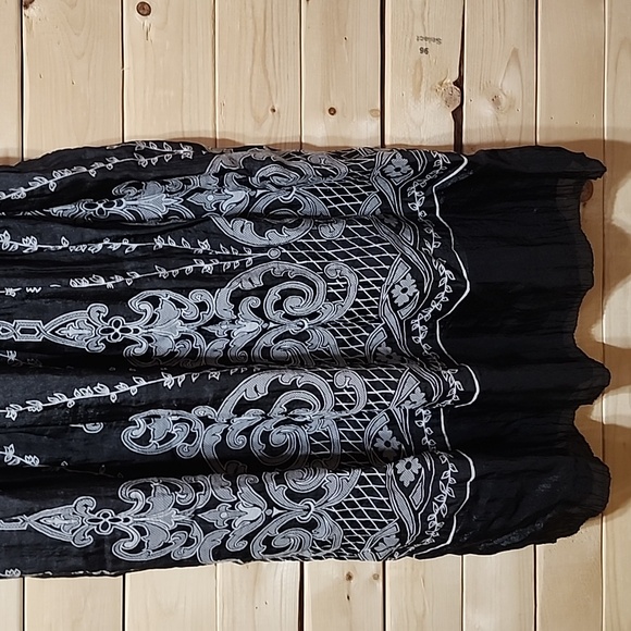 Anthropologie Lapis Gray ruched midi skirt REVERSABLE Dress/Skirt One Size - Picture 2 of 8